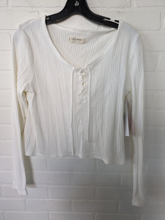 White Top Long Sleeve Lucky Brand, Size L