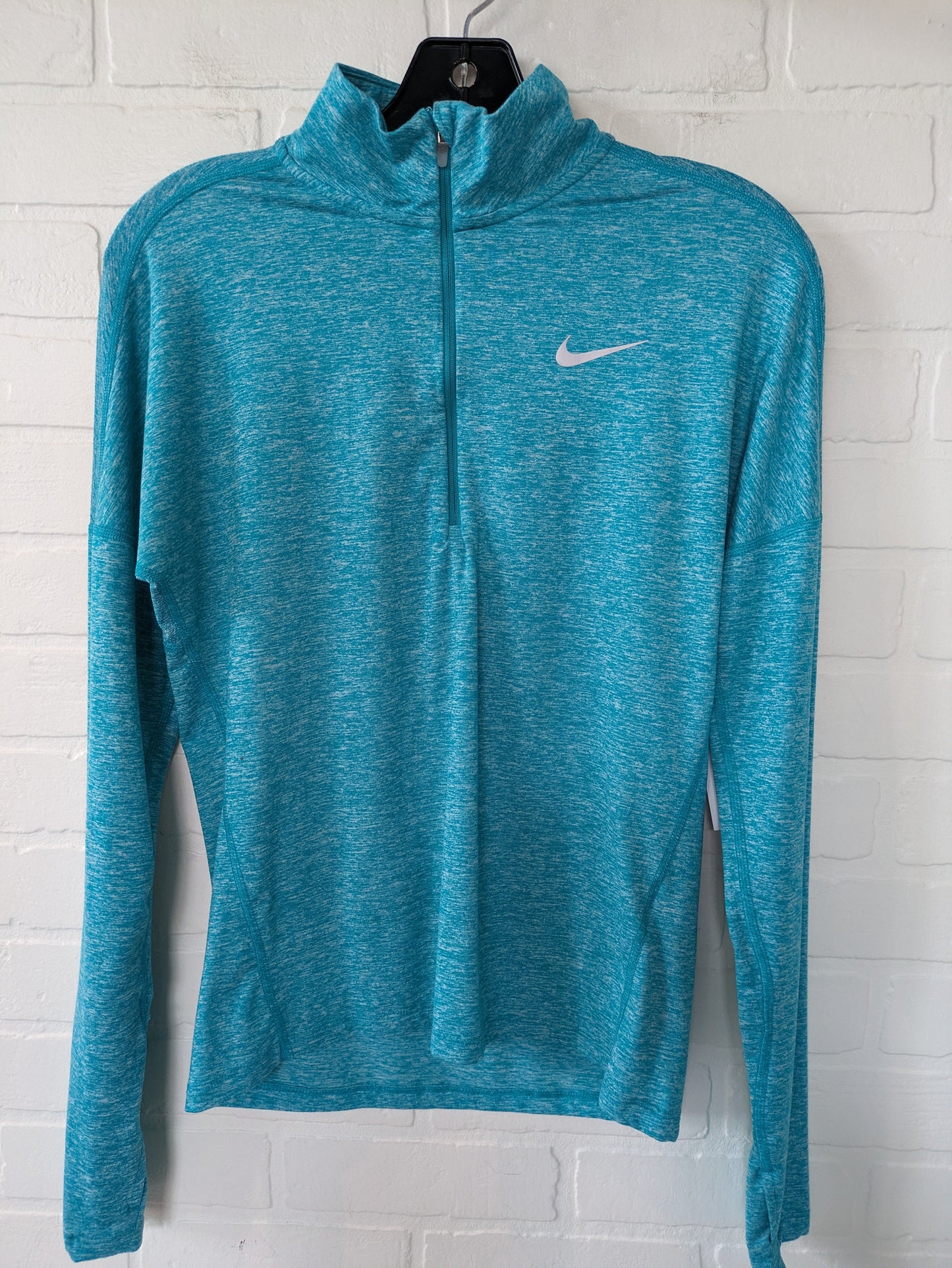 Blue Athletic Top Long Sleeve Collar Nike, Size Xs