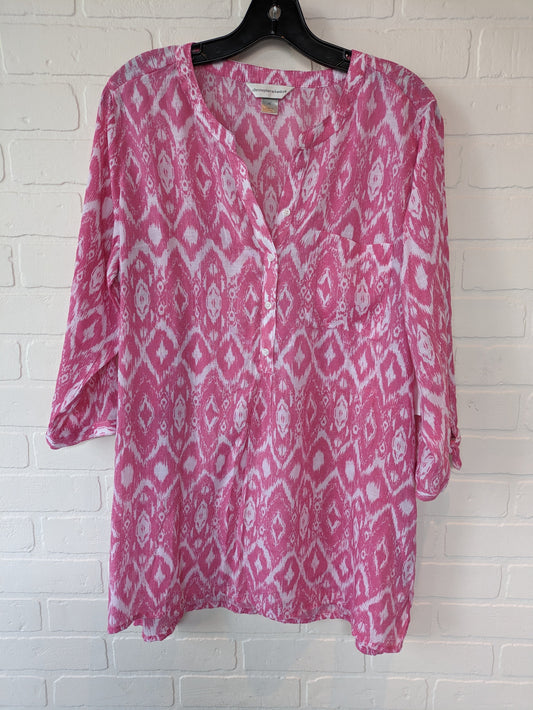 Pink Top Long Sleeve Christopher And Banks, Size Xl