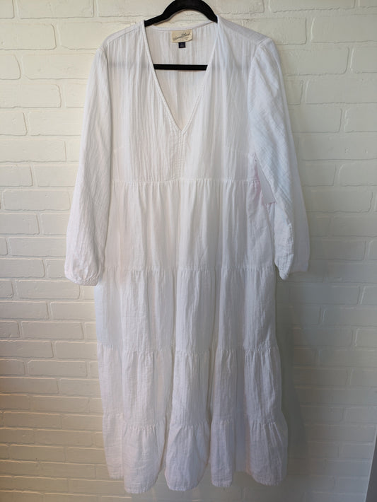 White Dress Casual Maxi Universal Thread, Size L