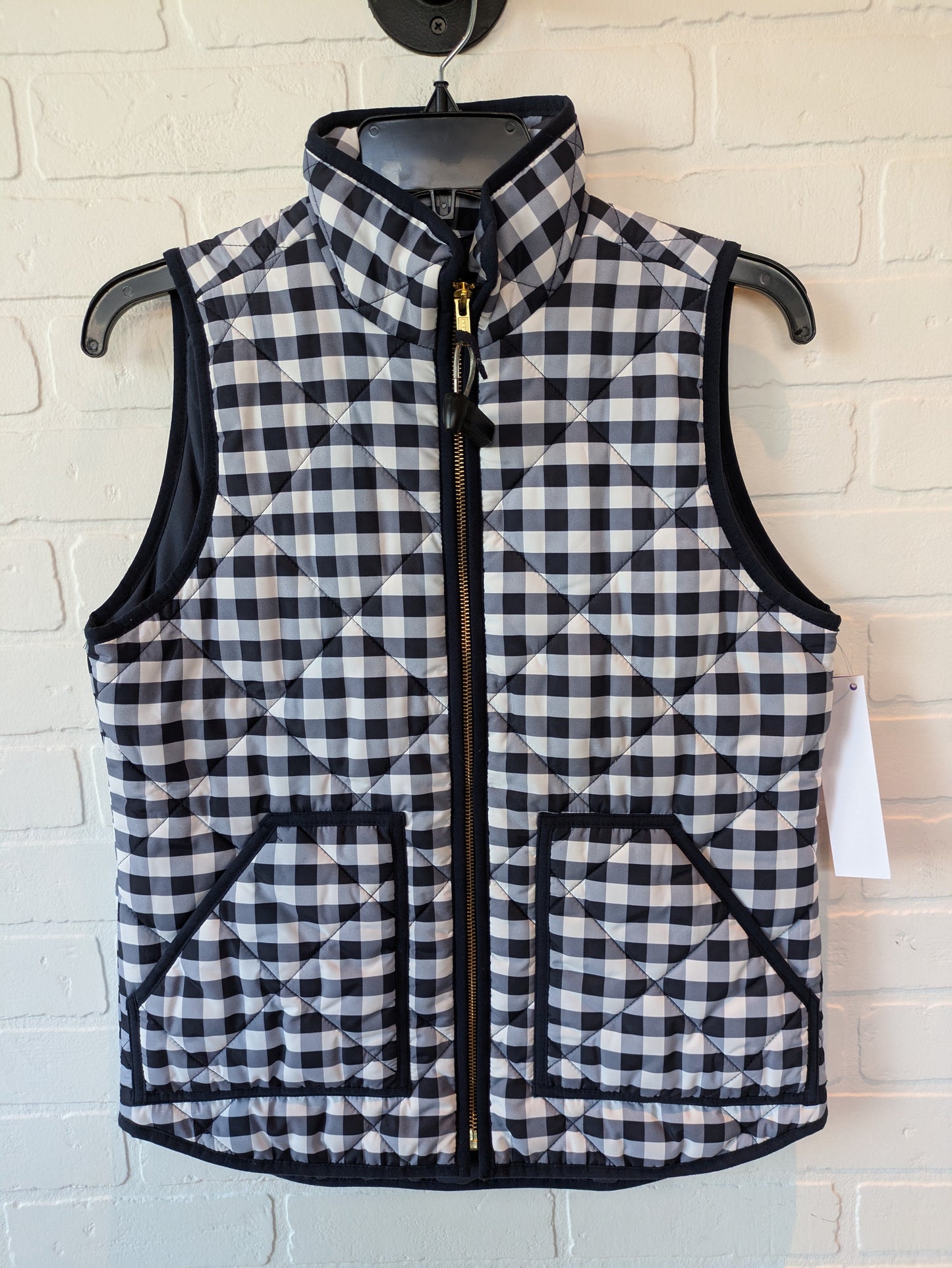 Blue & White Vest Puffer & Quilted J. Crew, Size Xs