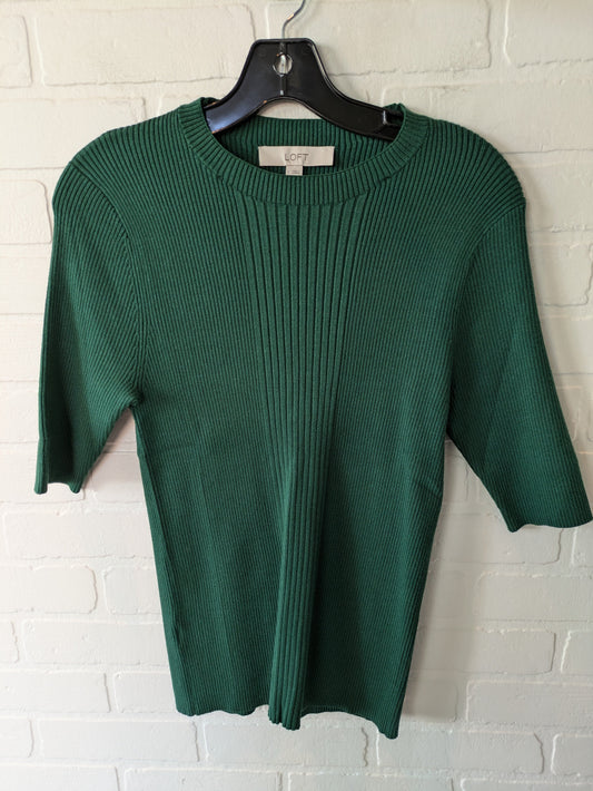 Green Sweater Short Sleeve Loft, Size L