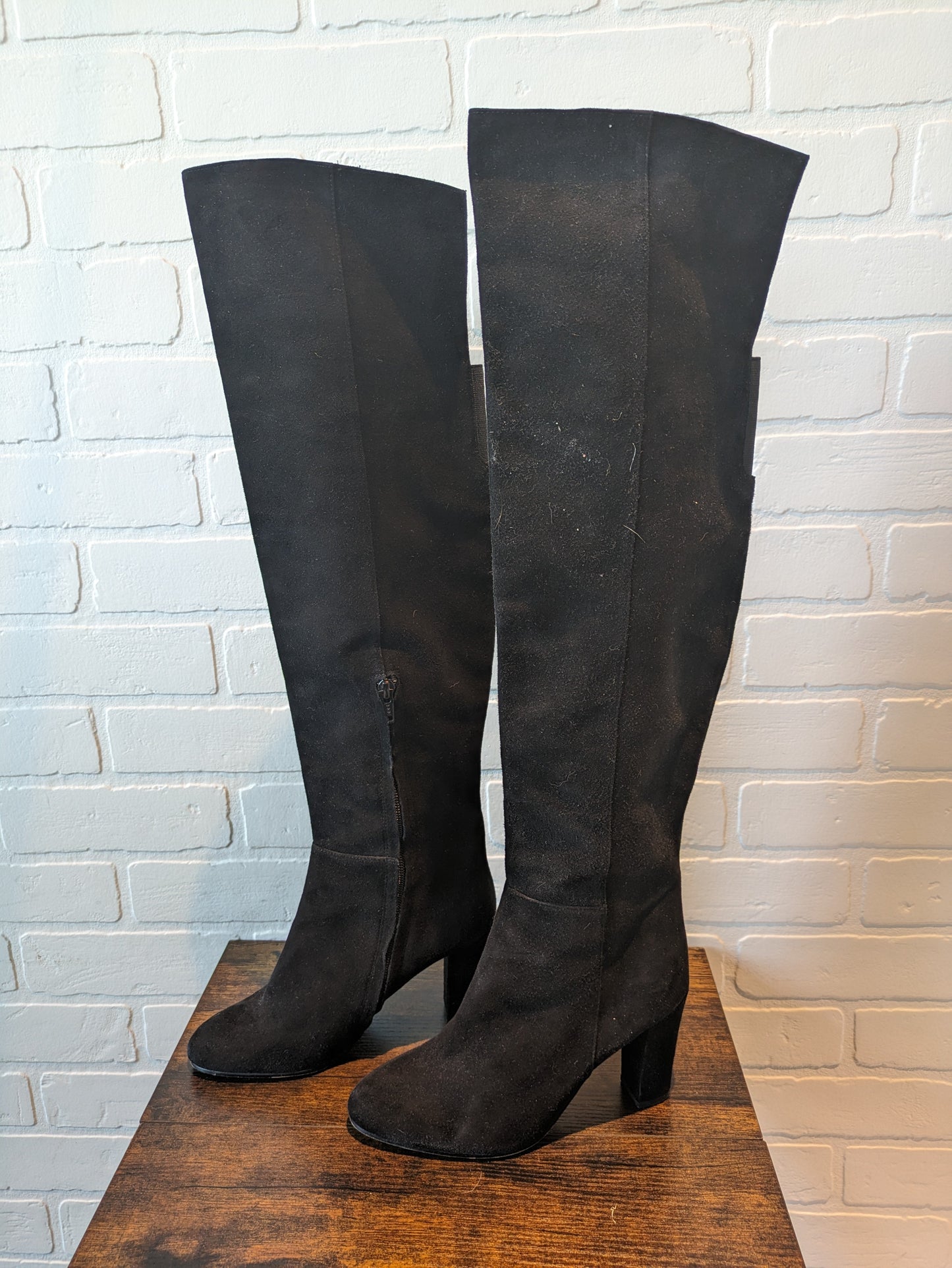 Black Boots Knee Heels Halogen, Size 6.5