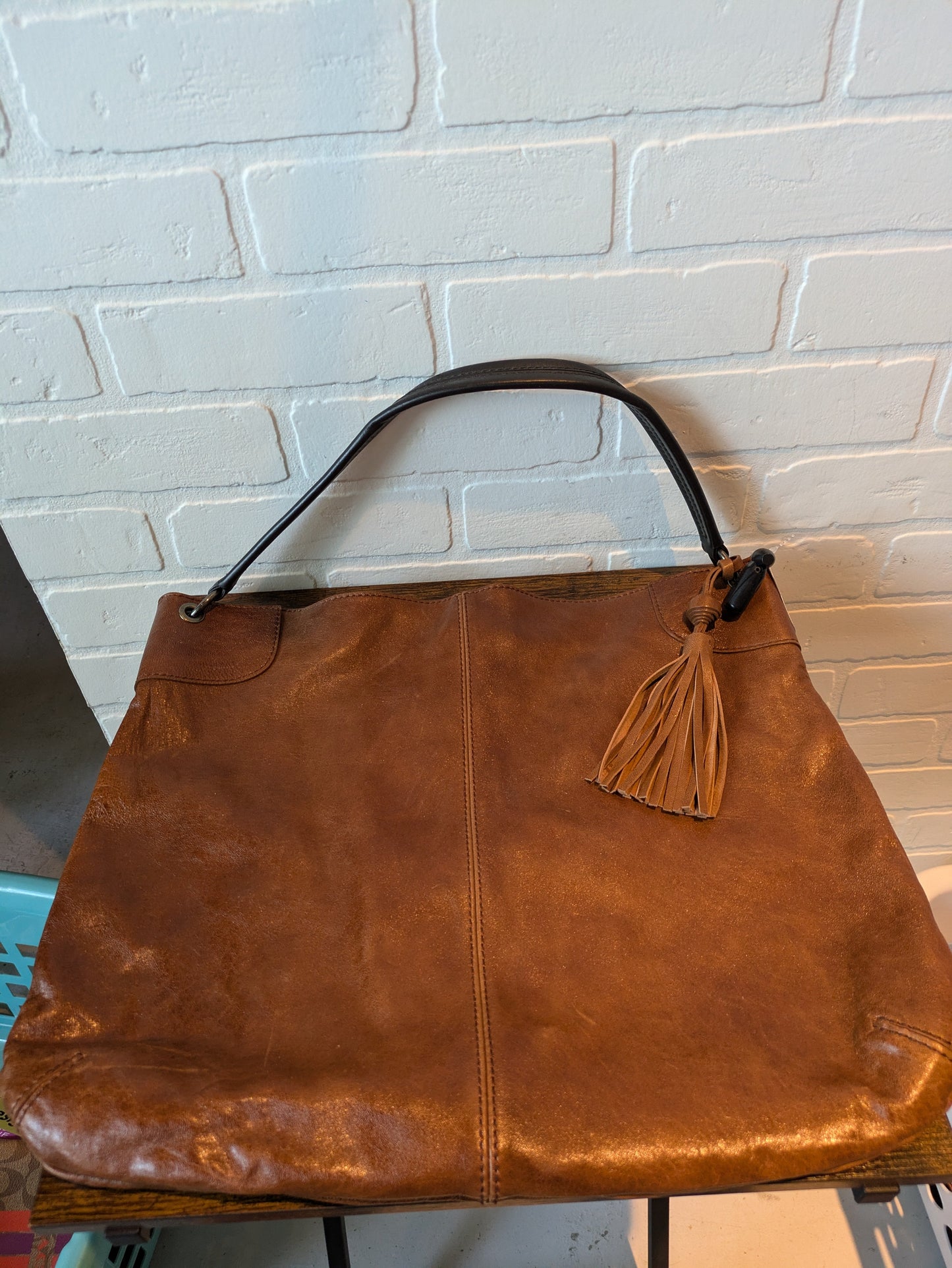 Handbag Leather Banana Republic, Size Medium