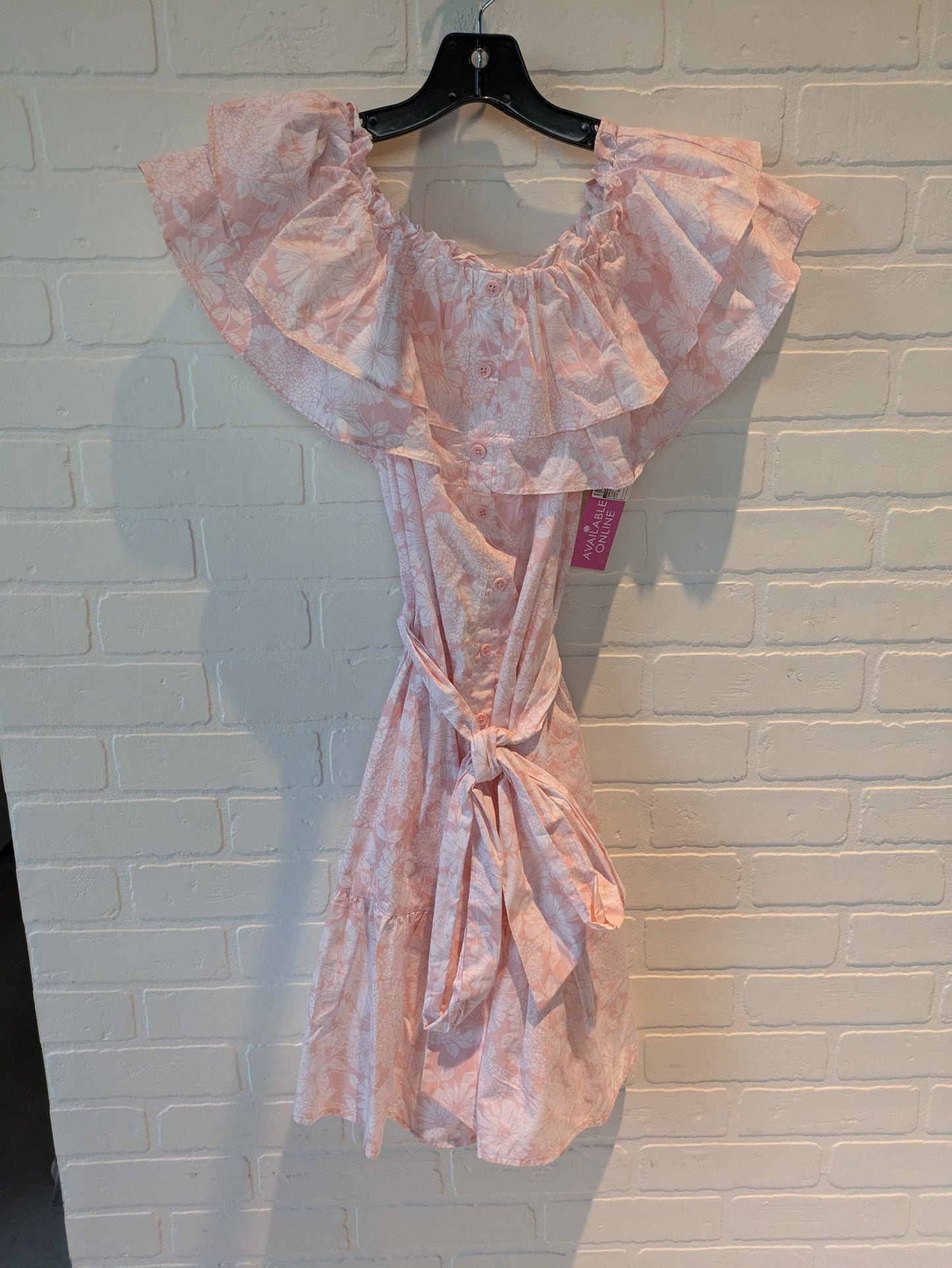 Pink & White Dress Casual Midi Target-designer, Size Xs