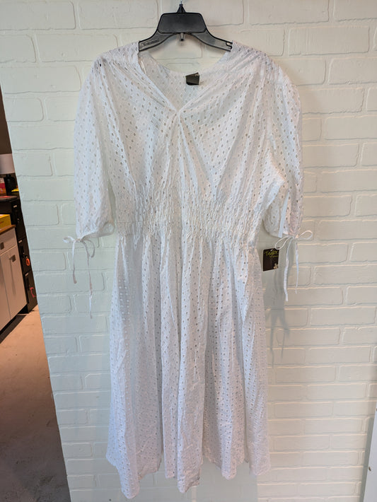 White Dress Casual Midi Taylor, Size L