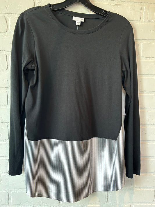 Black & White Top Long Sleeve J. Jill, Size Xs