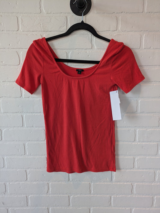 Orange Top Short Sleeve Basic J. Crew, Size Xs