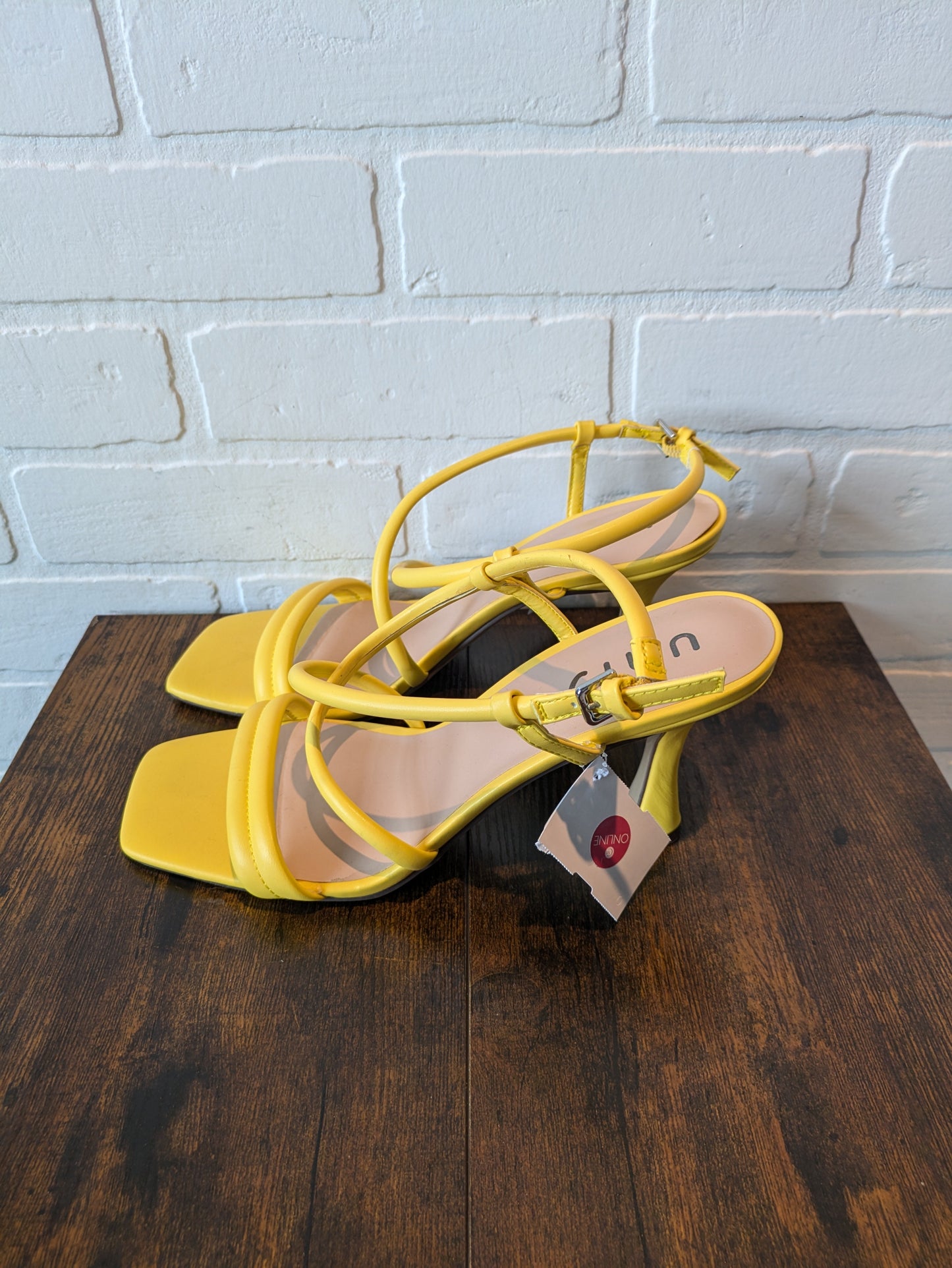 Yellow Sandals Heels Stiletto Unisha, Size 10