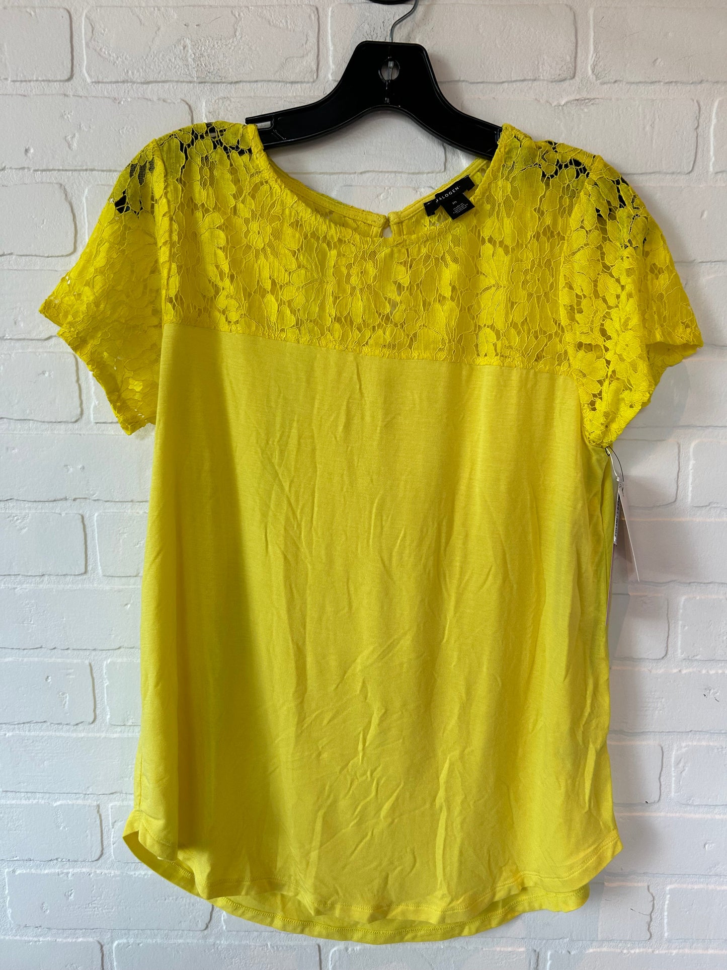 Yellow Top Short Sleeve Halogen, Size M