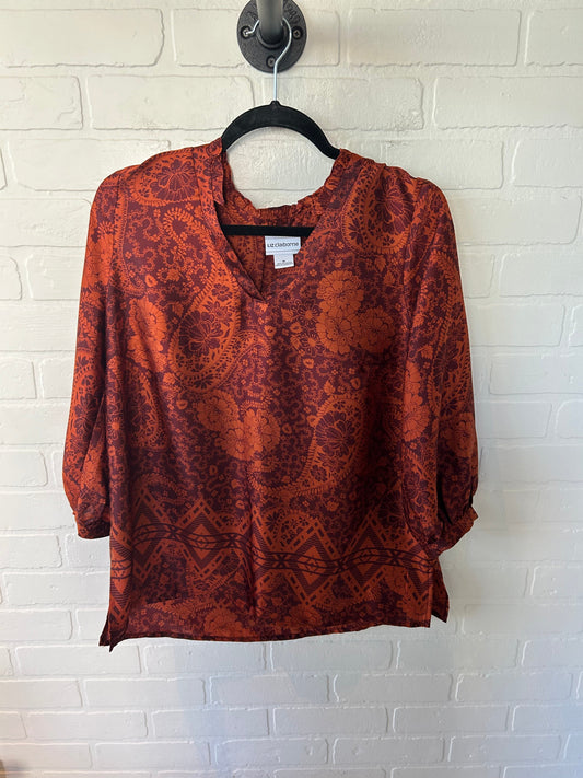 Top 3/4 Sleeve By Liz Claiborne In Orange, Size: M