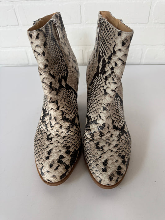 Boots Ankle Heels By Nine West In Snakeskin Print, Size: 7