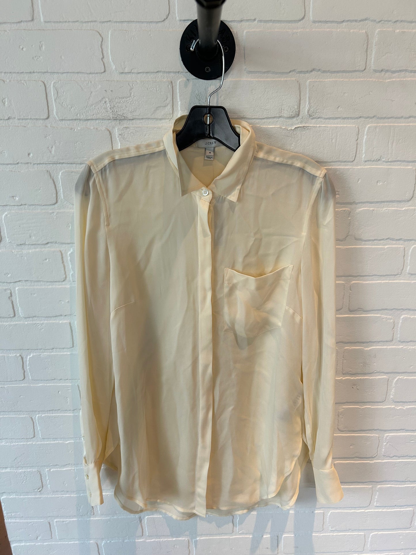 Top Long Sleeve By J. Crew In Cream, Size: S