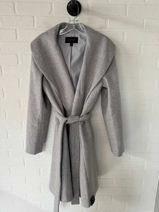 Coat Peacoat By Ann Taylor In Grey, Size: L