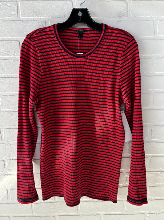 Top Long Sleeve By J. Crew In Black & Red, Size: Xl