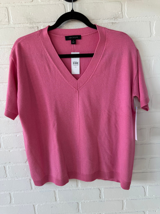 Sweater Short Sleeve By Ann Taylor In Pink, Size: Xs