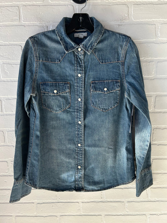 Top Long Sleeve By J. Crew In Blue Denim, Size: S