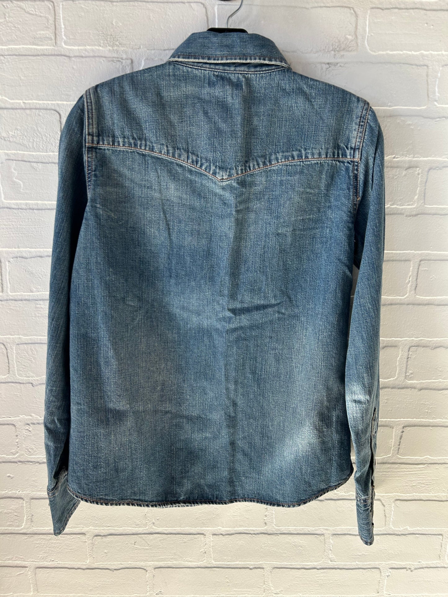 Top Long Sleeve By J. Crew In Blue Denim, Size: S