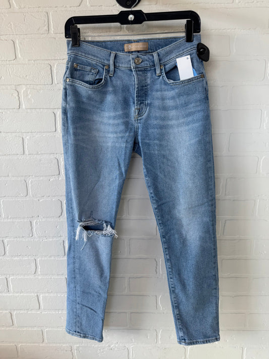 Jeans Straight By 7 For All Mankind In Blue Denim, Size: 2