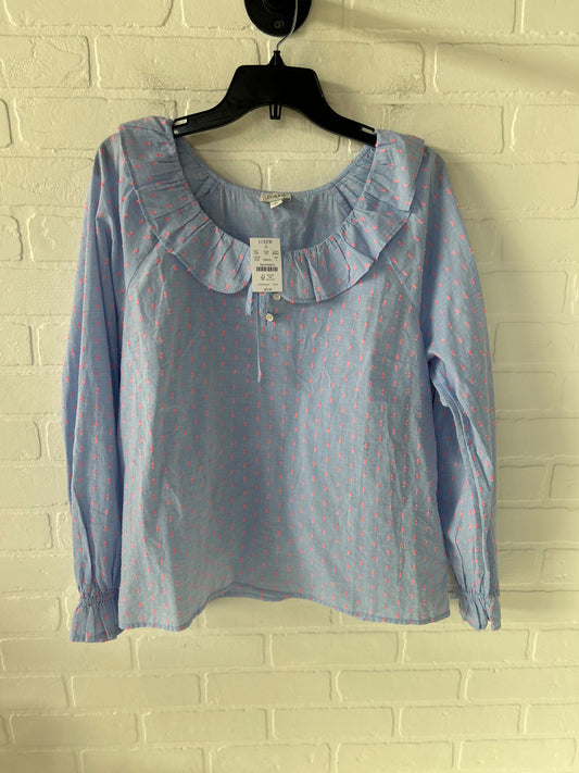 Top Long Sleeve By J. Crew In Blue & Pink, Size: L