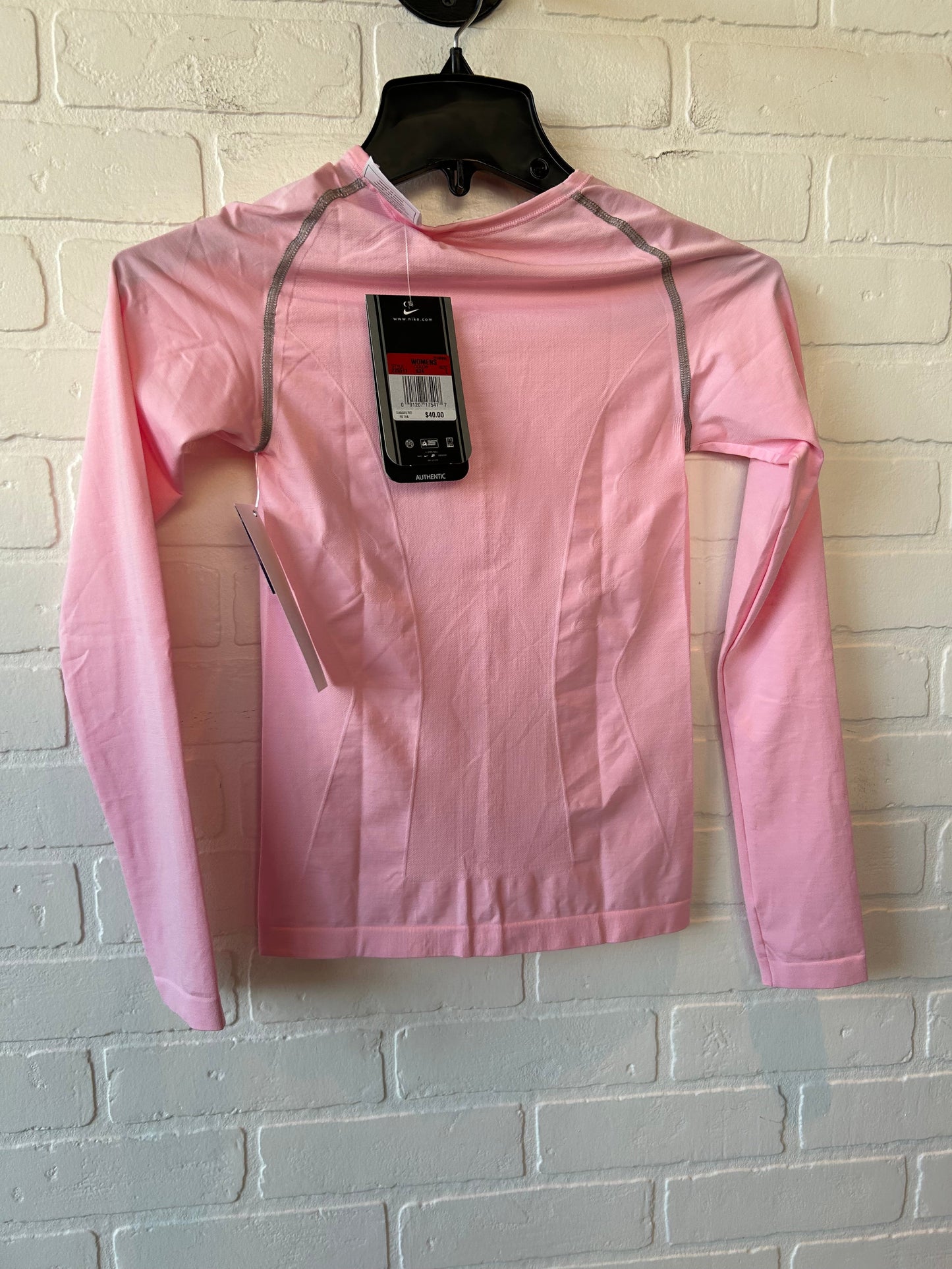 Athletic Top Long Sleeve Crewneck By Nike In Pink, Size: L