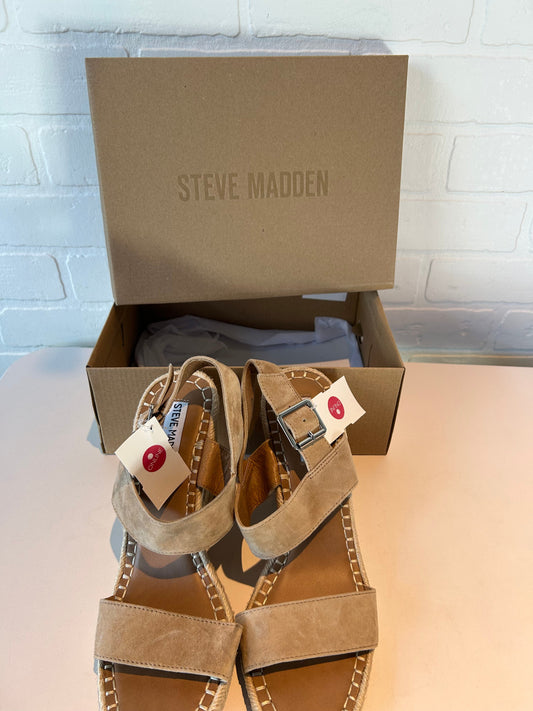 Sandals Heels Block By Steve Madden In Tan, Size: 8.5