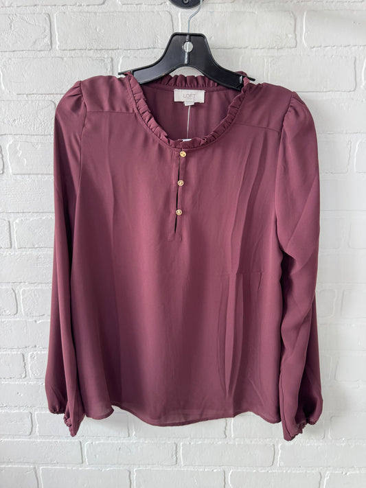 Top Long Sleeve By Loft In Red, Size: S