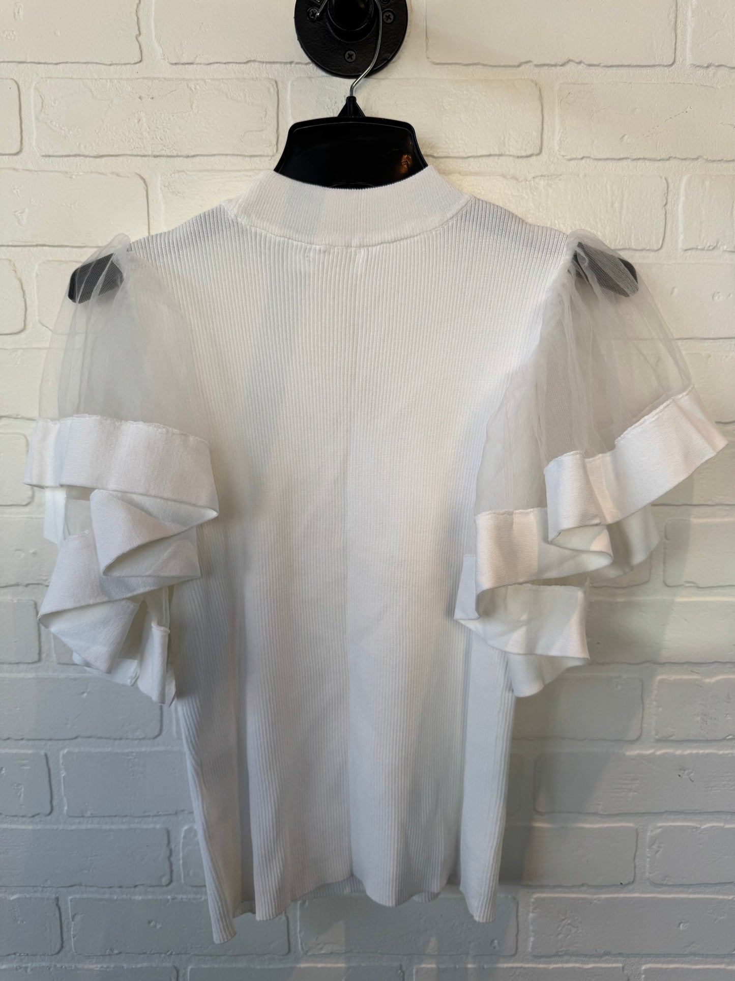 Top Short Sleeve By New York And Co In White, Size: L