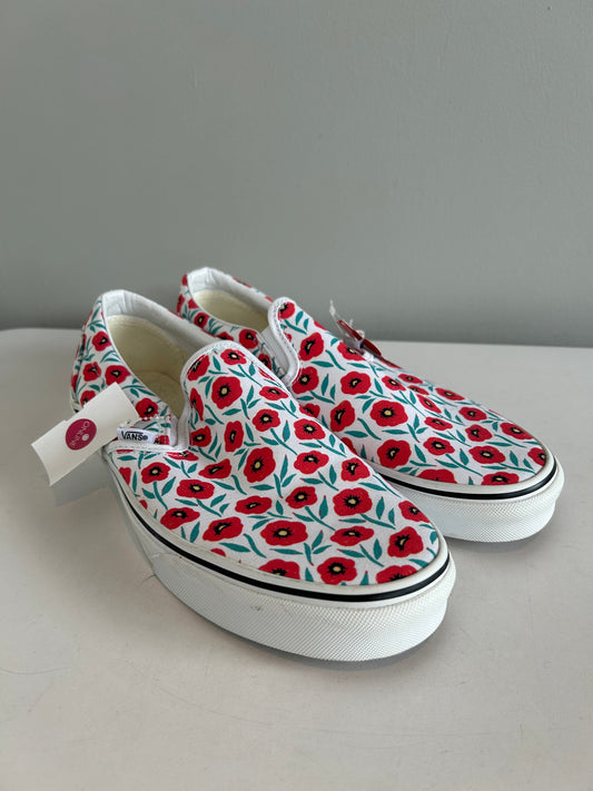 Shoes Sneakers By Vans In Red & White, Size: 12