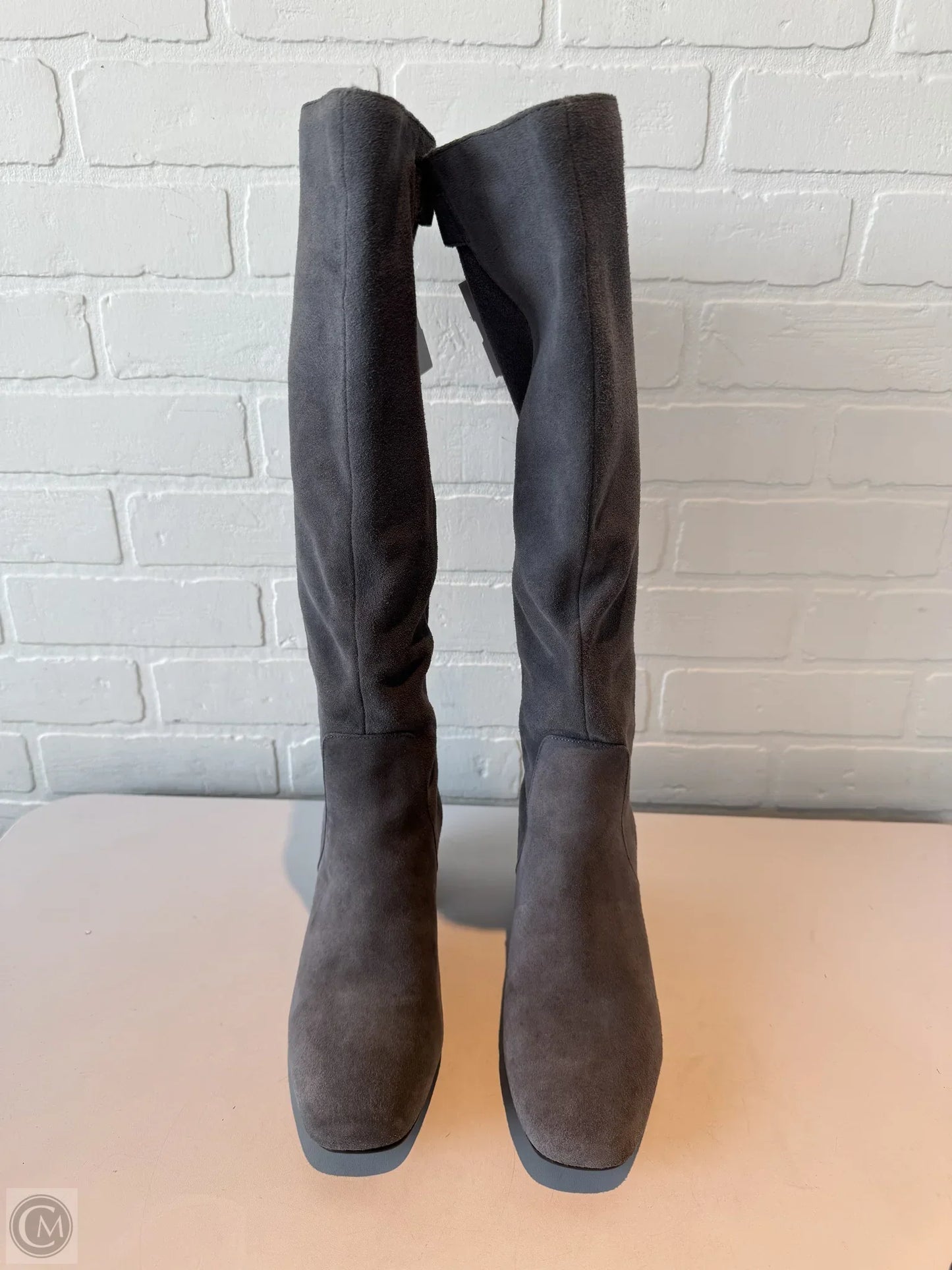 Boots Ankle Heels By Bandolino In Grey, Size: 8.5