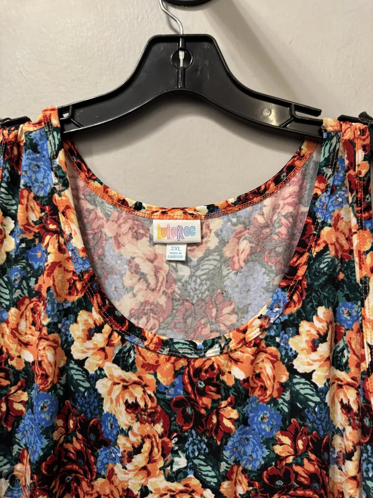 Dress Casual Midi By Lularoe In Blue & Green, Size: 2x