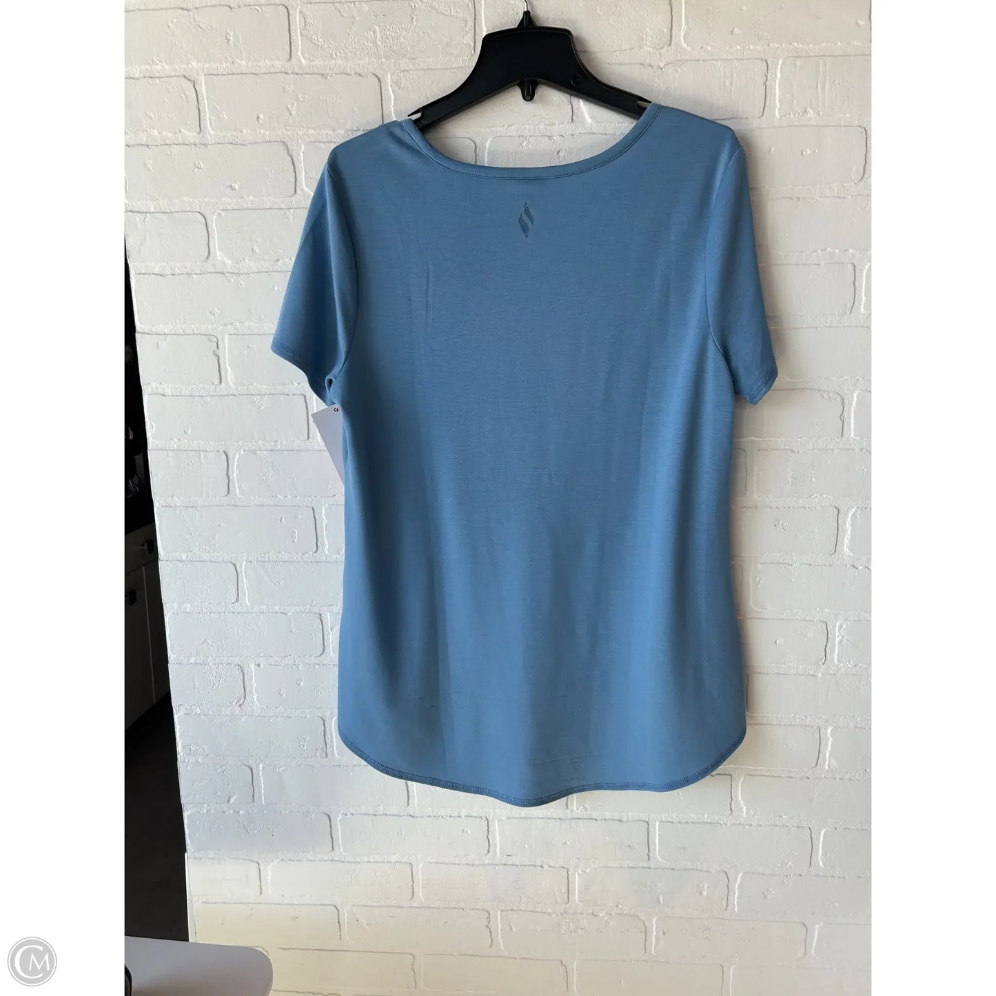Athletic Top Short Sleeve By Skechers In Blue, Size: L