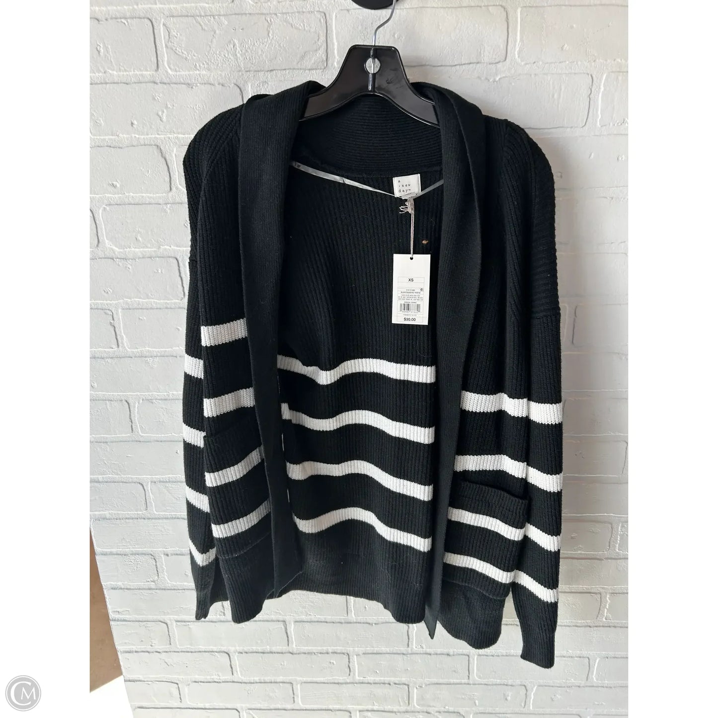 Sweater Cardigan By A New Day In Black & White, Size: Xs