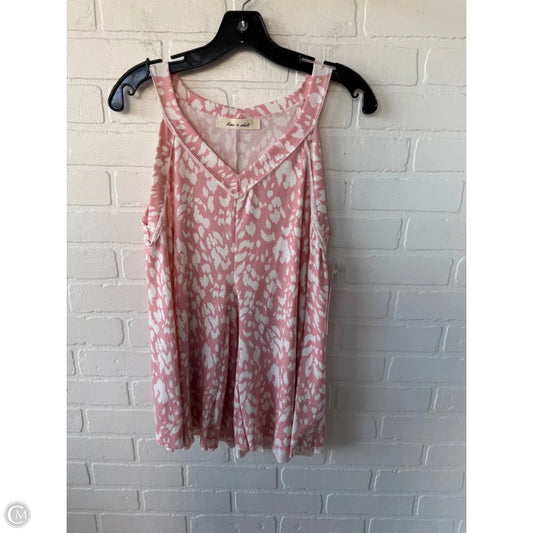 Top Sleeveless By lime & chili In Pink & White, Size: L