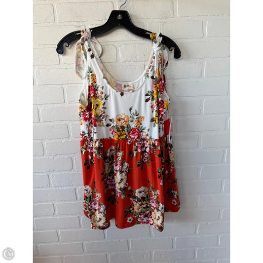 Top Sleeveless By Bibi In Orange & Tan, Size: Xl