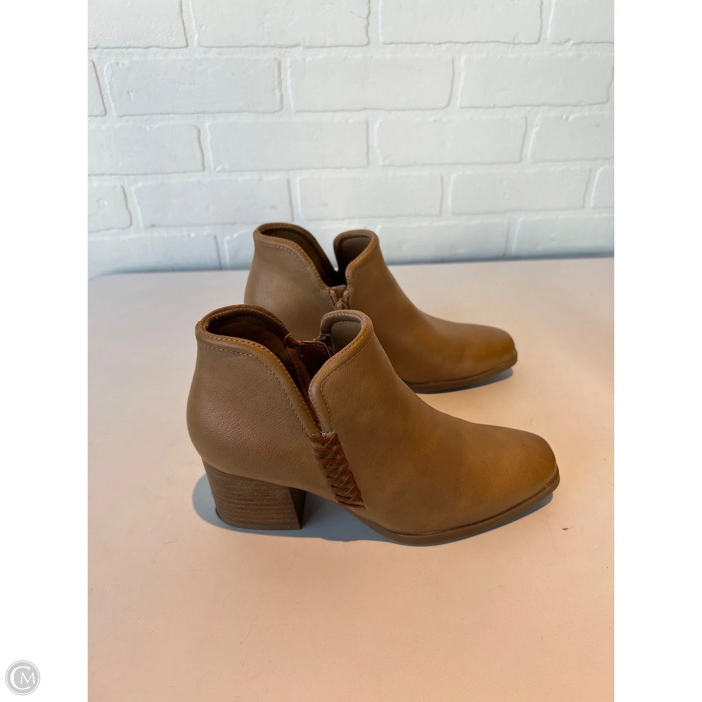 Boots Ankle Heels By Bare Traps In Tan, Size: 6