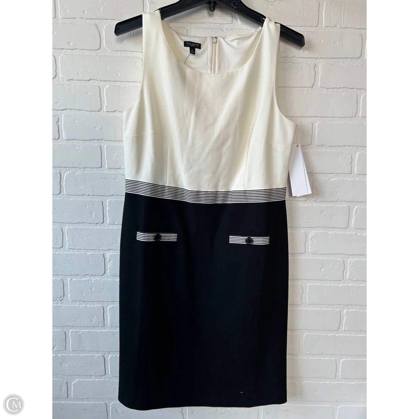 Dress Work By Talbots In Black & Cream, Size: Mp