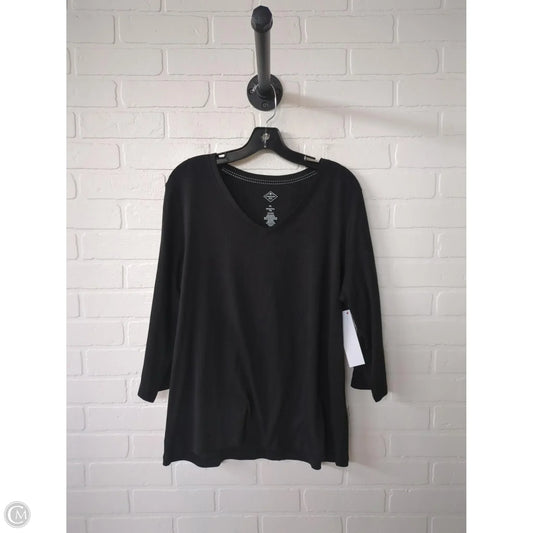 Top 3/4 Sleeve Basic By St Johns Bay In Black, Size: Xl