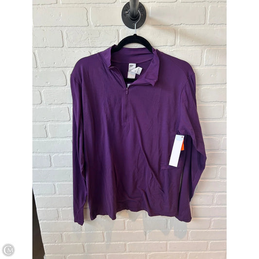 Athletic Top Long Sleeve Collar By Fabletics In Purple, Size: 1x