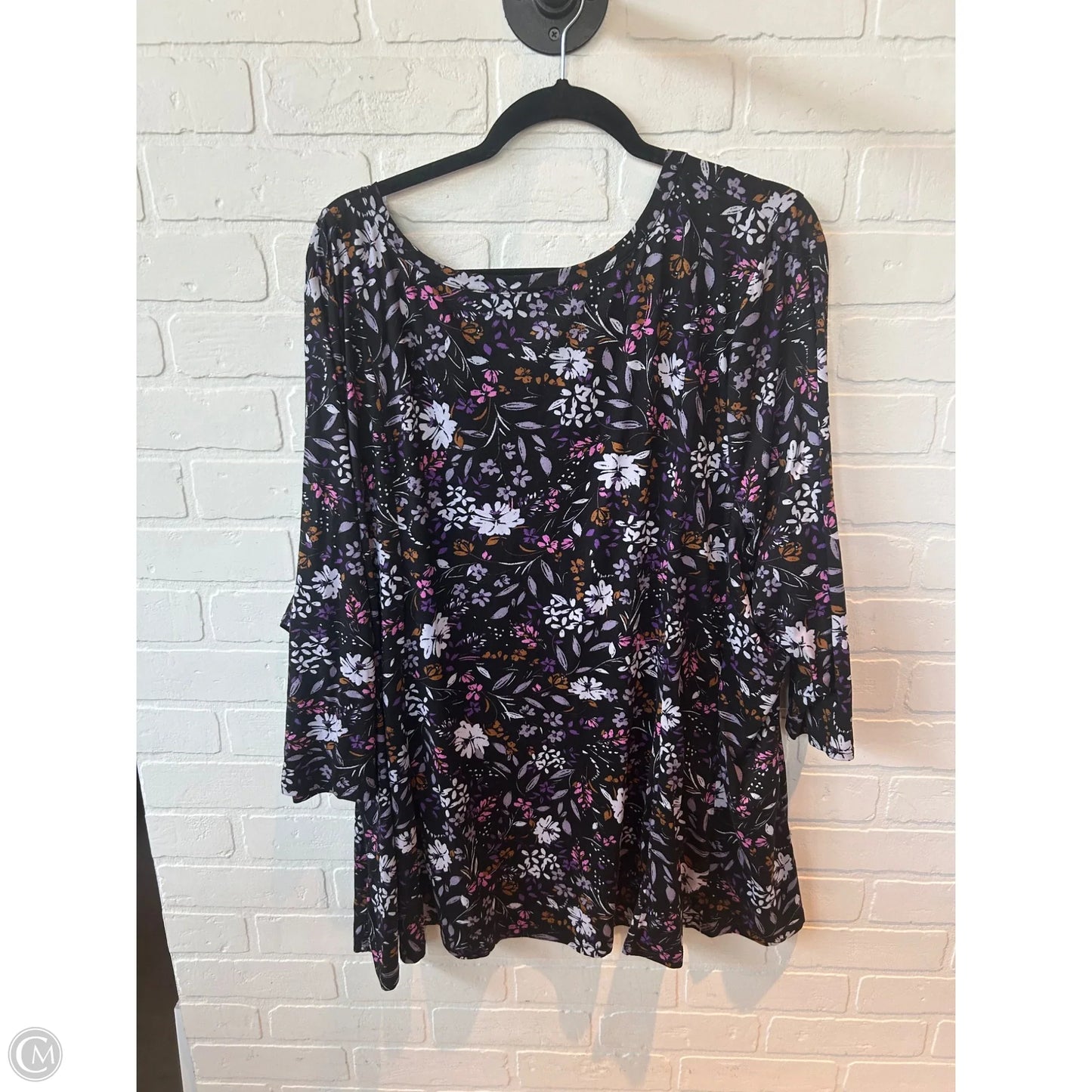 Top Long Sleeve By Lane Bryant In Black & Purple, Size: 4x