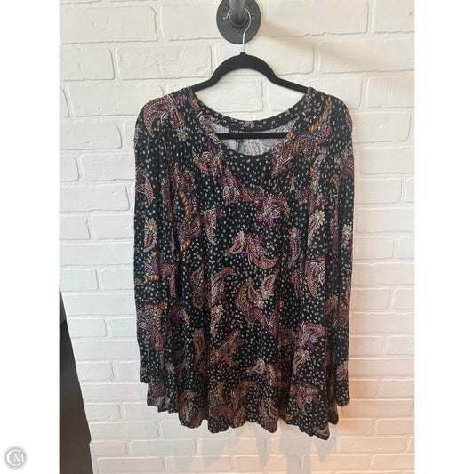 Top Long Sleeve By Lane Bryant In Black & Pink, Size: 4x