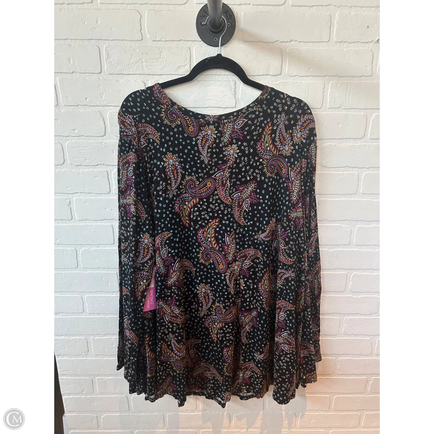 Top Long Sleeve By Lane Bryant In Black & Pink, Size: 4x