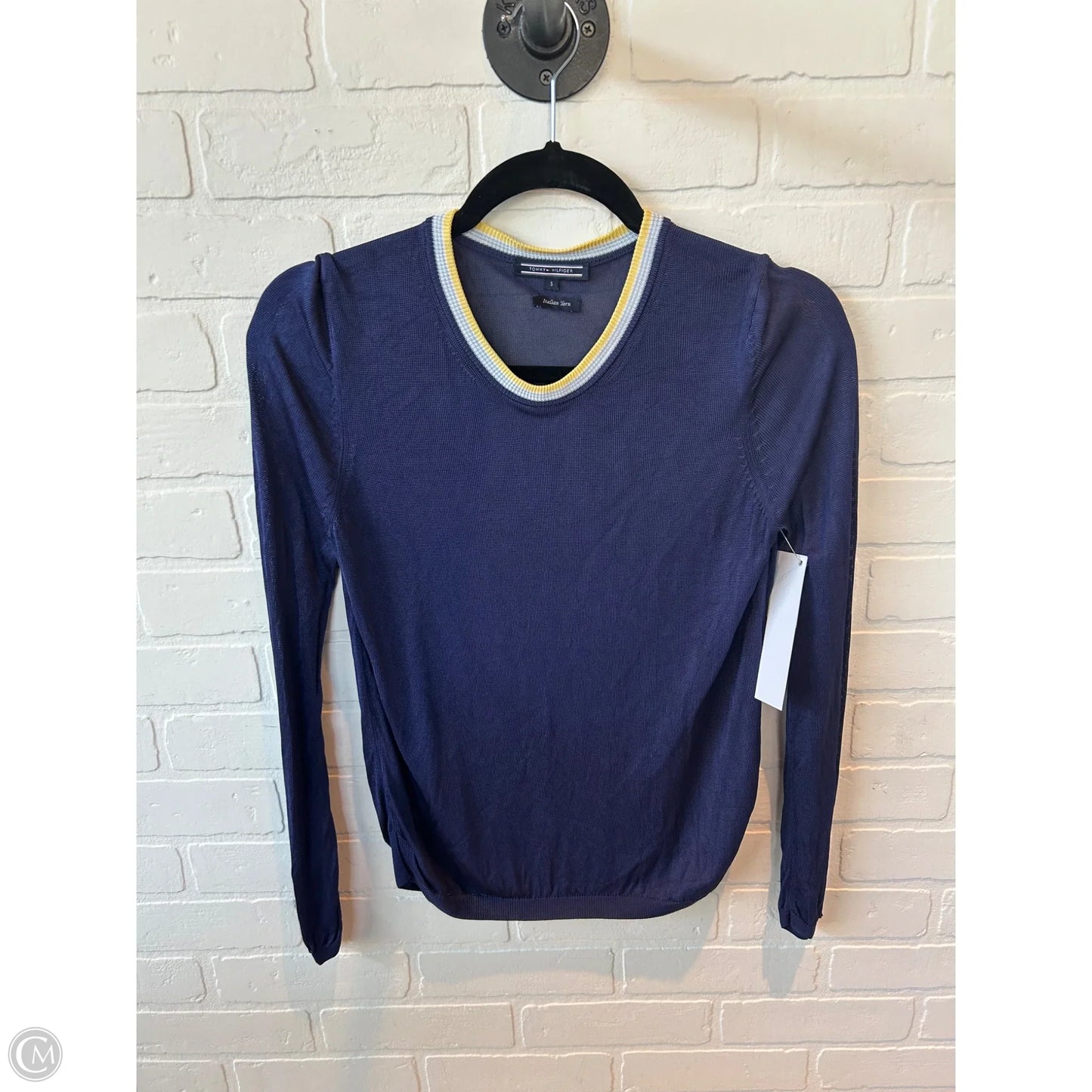 Sweater By Tommy Hilfiger In Blue & Yellow, Size: S
