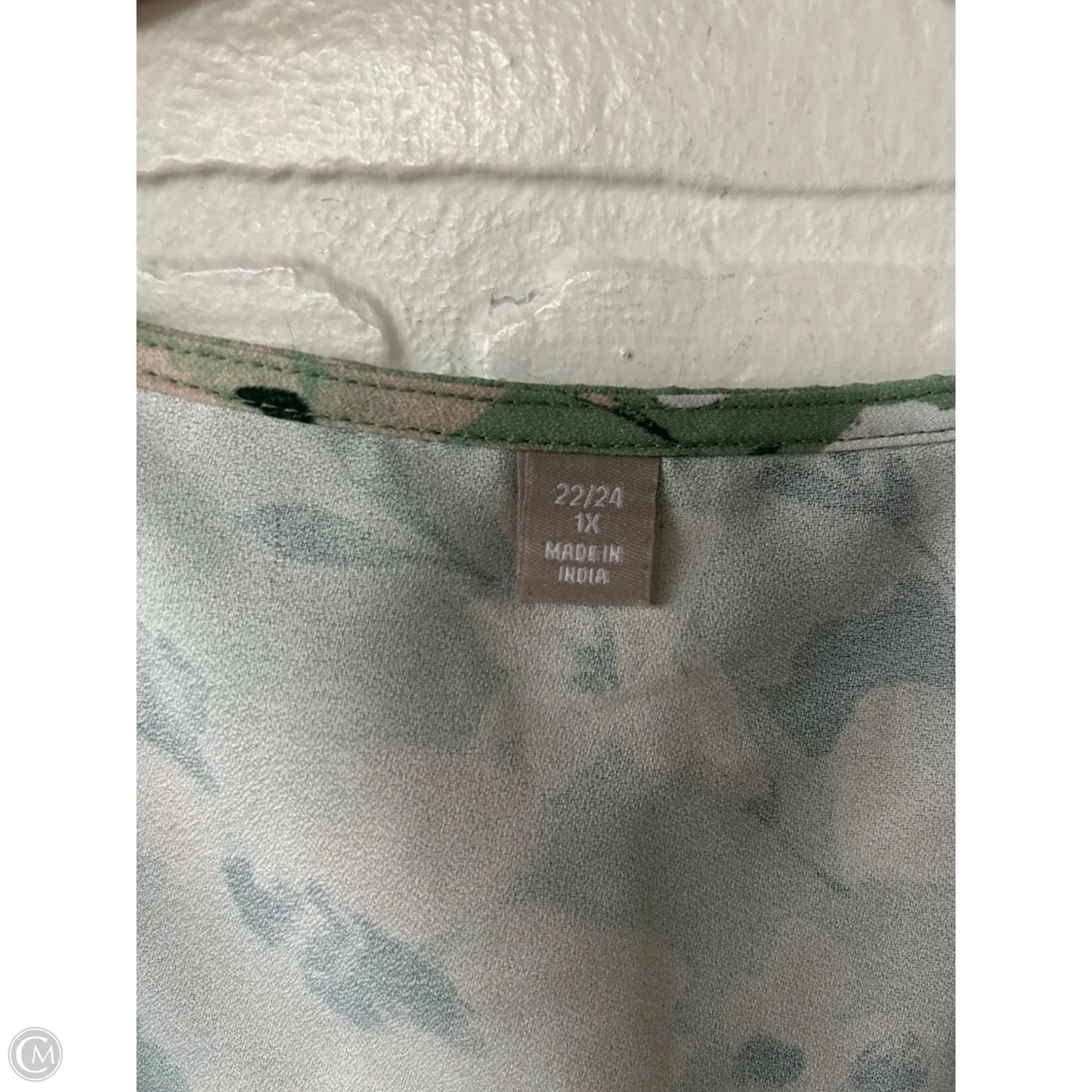 Top Sleeveless By Cmf In Green, Size: 1x