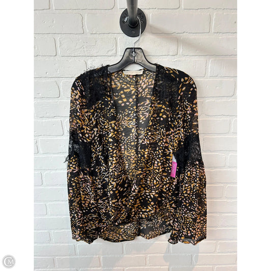 Top Long Sleeve By Lovestitch In Black & Yellow, Size: L