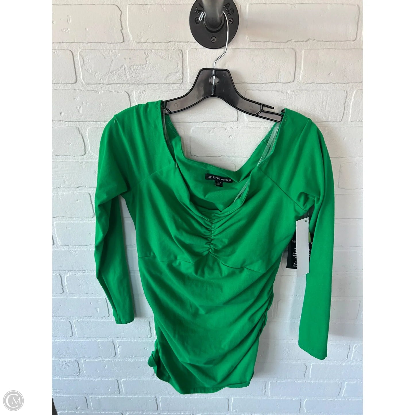 Top Long Sleeve By Boston Proper In Green, Size: M