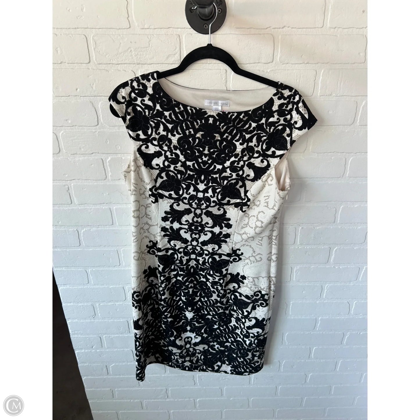 Dress Work By London Times In Black & Tan, Size: M