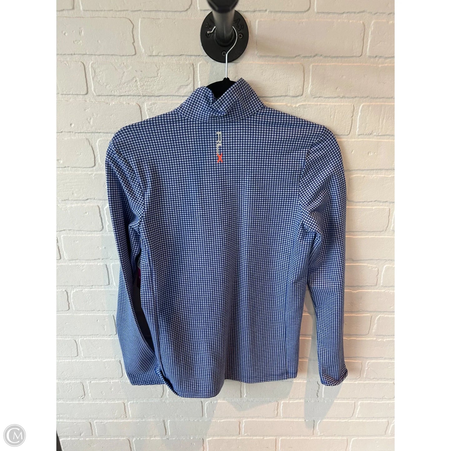 Athletic Top Long Sleeve Collar By Ralph Lauren In Blue & White, Size: S
