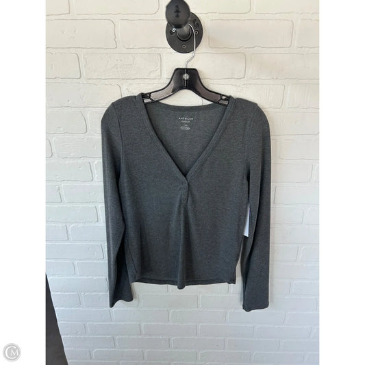 Top Long Sleeve Basic By American Eagle In Grey, Size: L