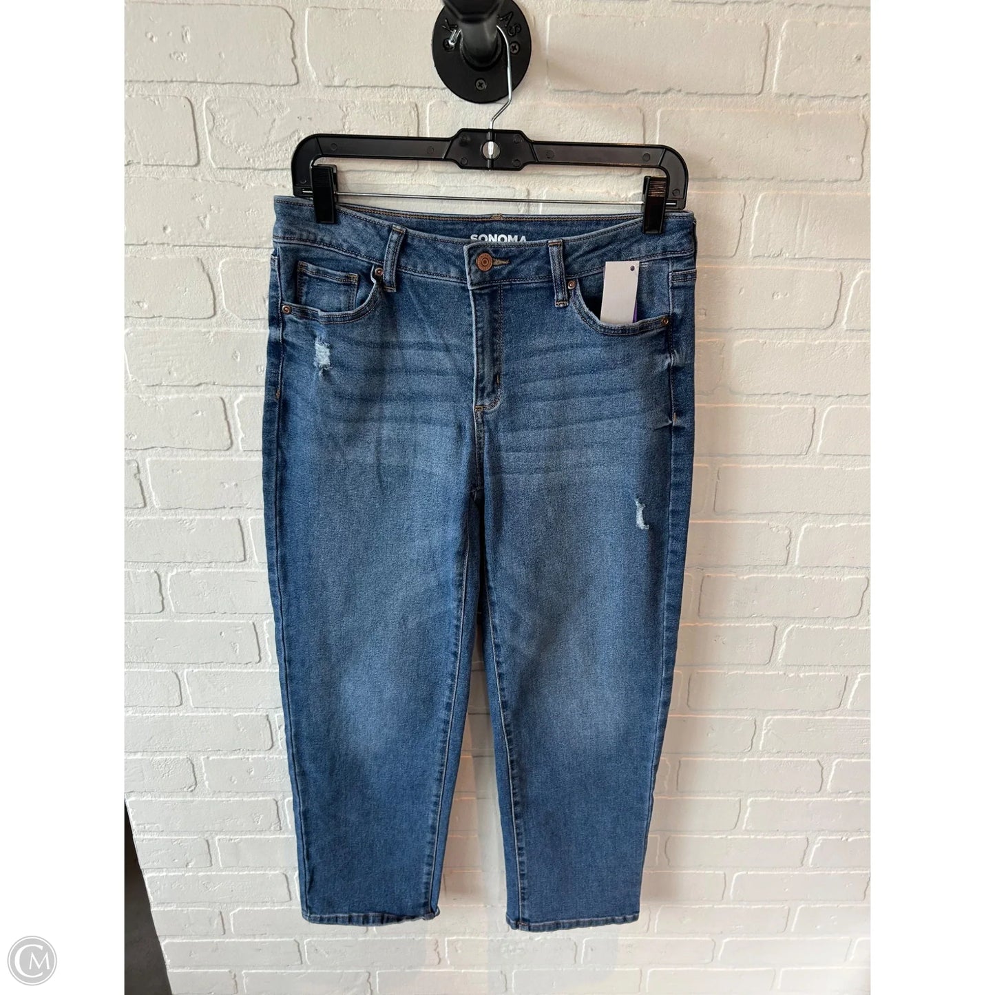 Jeans Cropped By Sonoma In Blue Denim, Size: 4